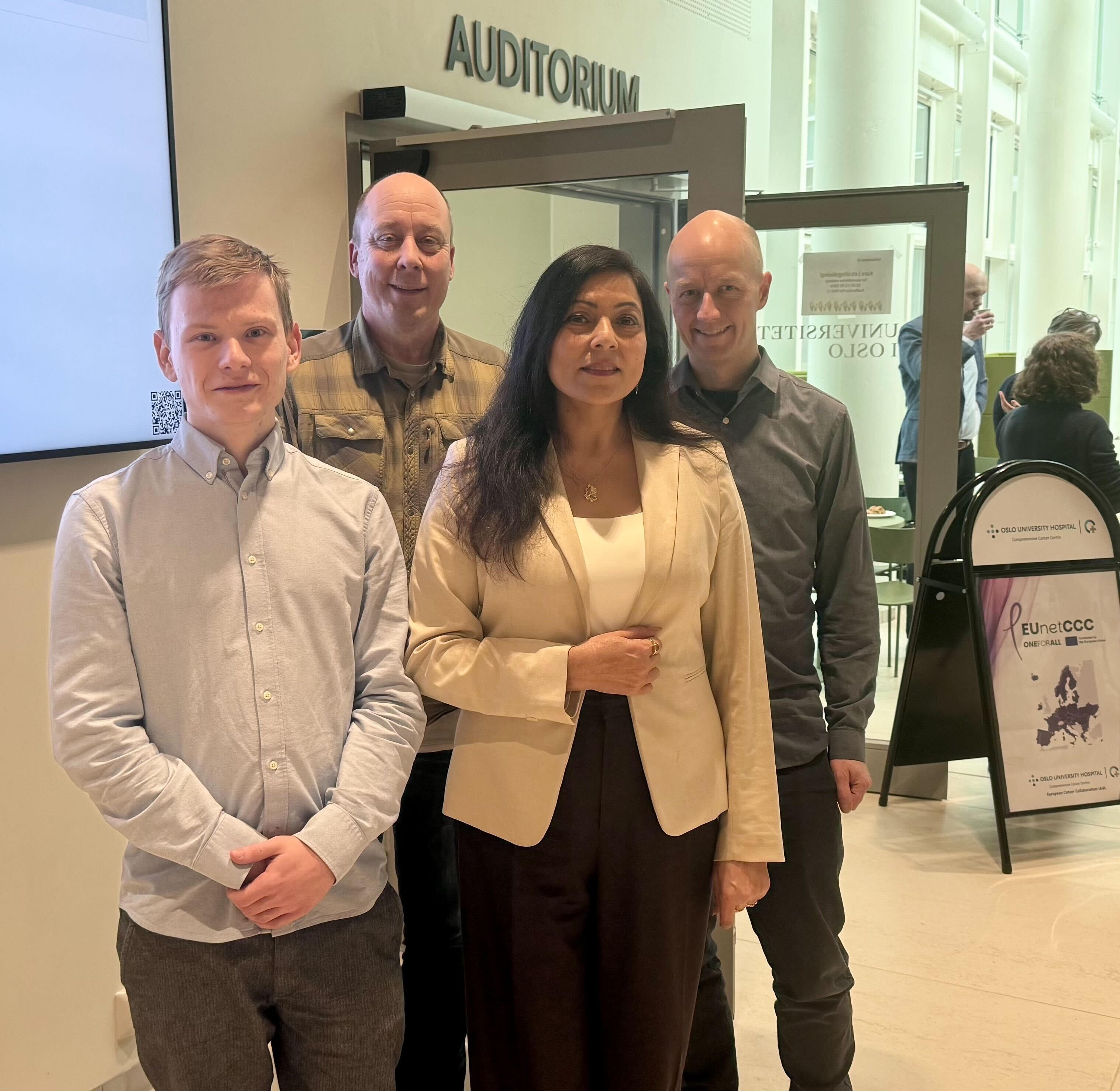 ICGI employees involved in the EUnetCCC project. From left: Marcin Soja, John Arne Nesheim, Rajni Kumar and Tarjei S. hveem